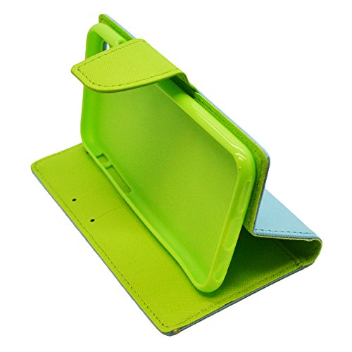 Eagle Cell Iphone 6 Pu Leather Wallet Case With Credit Holder Inside - Retail Packaging - Lite Blue/Green #TOP3