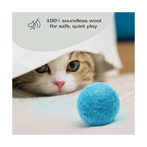 MEOWFIA Wollball Spielzeuge - Bälle 6er-Set, sicher für Katzen und kleine Hunde - 4cm und 6cm Filzwolle Spielzeug für Hund und Katze - 4cm – Bild 7