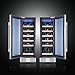 Kalamera Mini Fridge 18 Bottle - 12 inch Wine Cooler Refrigerator, Built-in or Freestanding, with Stainless Steel & Double-Layer Tempered Glass Door, and Temperature Memory Function Wine Fridge