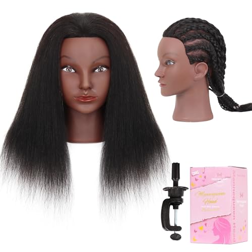 Mannequin Head with Human Hair 14" Cosmetology Manikin Doll Head