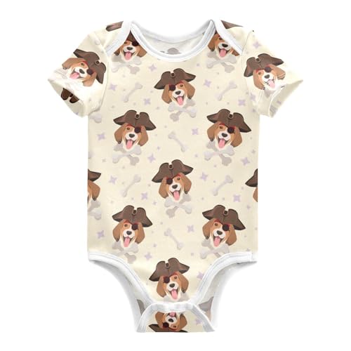 vvfelixl Baby Girl Onepiece Clothes Cute Dog Hat Baby Bodysuits Short Sleeve For Infant Boys 3-6 Months