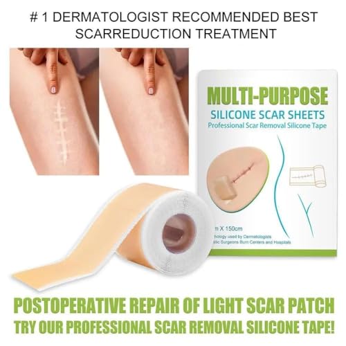 Image of Multipurpose Silicone Scar Sheets, Silicon gel sheets for Scars,Silicone Gel Tape for Scar Removal, Professional Scar Removal Sheets for C-Section, Surgery, Burn Protein (pack of 1)