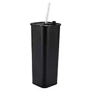 DEQIANG Tumbler with Sraw and Lid, Travel Mug Water Tumbler, Vacuum Insulated Cup,Steel Insulated Tumbler (Black, 20 oz)