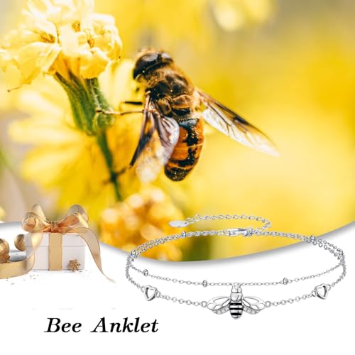 Image of 925 Sterling Silver Layered Ankle Bracelets for Women Jewelry Gifts | 925 Sterling Silver Layered Sea Turtles /Elephant /Wave Anklet Animal Bracelet Summer Ocean Beach Jewelry Gifts for Women