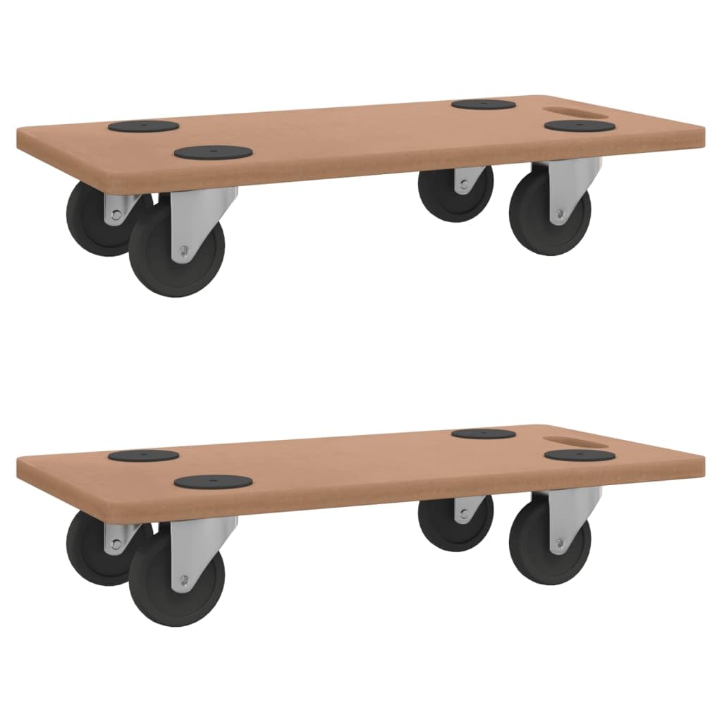 Homgoday Carros Dolly 2 piezas rectangulares de madera de ingeniería