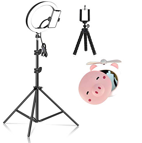 Iluminador Ring Light 26cm Tripé 210cm + Tripé Flexível + Espelho CBRN14316