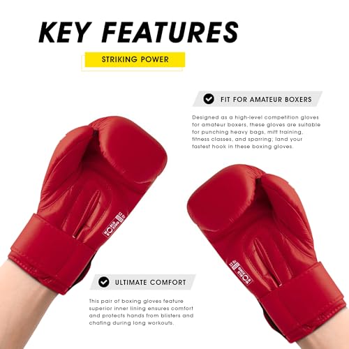 Image of adidas Unisex's AIBA Approved Competition Boxing Gloves (Red, 10oz)