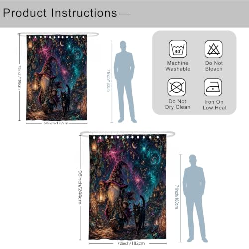 Rideau de douche imperméable extra long polyester 183x243cm maison - 4