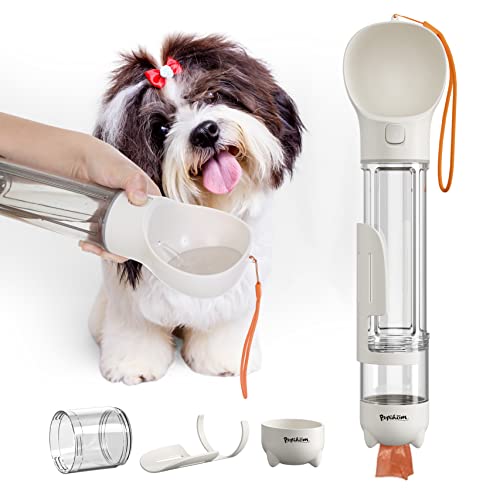 PUPIHOM Water Food Bottle Dispenser with Poop Bag Pet Travel ...