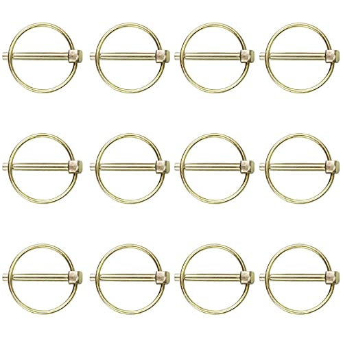 Lynch Pins, 12PCS Carbon Steel Trailer Lock Pin Dia 4.5mm Linch Retaining Pins,Locking Pin Fasteners for Track Farm Lawn,Trailers, Tractors, Agricultural Vehicles