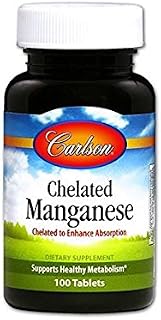 Carlson Labs Chelated Manganese Tablets, 100 Count