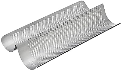 Chicago Metallic Commercial II Non-Stick Perforated French Bread Pan, Perfect for creating a crisp, golden-brown crust,