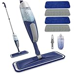 Spray Mops for Cleaning Floors - BPAWA Microfibre Floor Mop with Sprayer Flat Wet Dry Dust Mop with 4 Washable Pads Reusable 550ML Bottle for Hard Wood Laminate Wooden Tile Vinyl Kitchen Bathroom