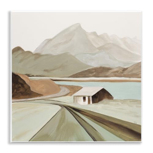 Lone Countryside Cottage, 12 x 12 Inch Mounted Print on Wall Plaque