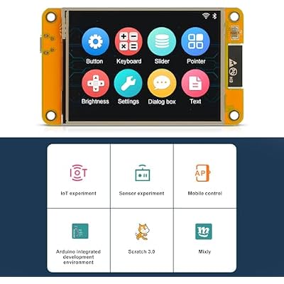 2 Pack 2.8 ESP32 Development Board WiFi Bluetooth ESP32-2432S028R Dual-core 240x320 Smart LCD Display TFT Module Touch Screen for Arduino IDE IoT (with Acrylic Shell)