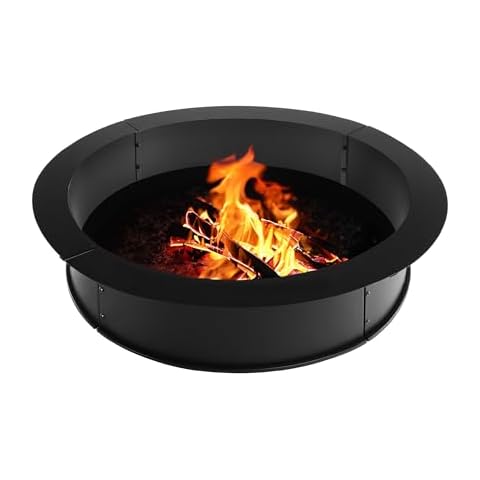 Fire Pit Ring 2 mm Thick Steel / 42-Inch Outer Diameter / 36-Inch Inner Diameter, Fire Ring for Outside Fire Pit, DIY Your Own Fire Pit Insert, by Meranti Home + Garden Cover