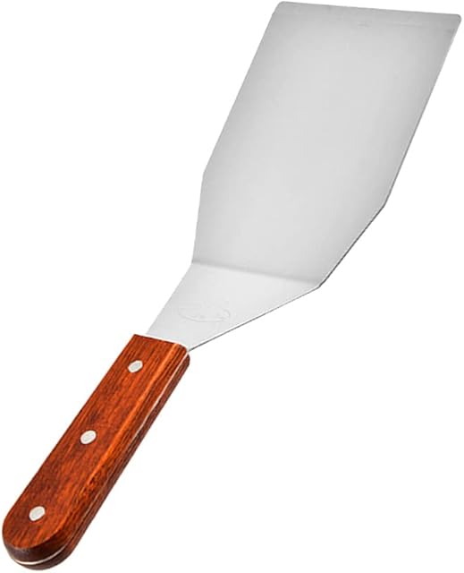 DOITOOL Metal Griddle Spatula Multifunctioanal Flipping Steak Meat Steak Pizza Turner with Wooden Handle Kitchen Cooking Utensils for Home Shop