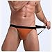 Xiaojmake Low Rise Cotton Briefs Sexy Bikini Underwear For Men Sexy G-String Thong Trunks Comfy Bikini Briefs with Pouch Orange