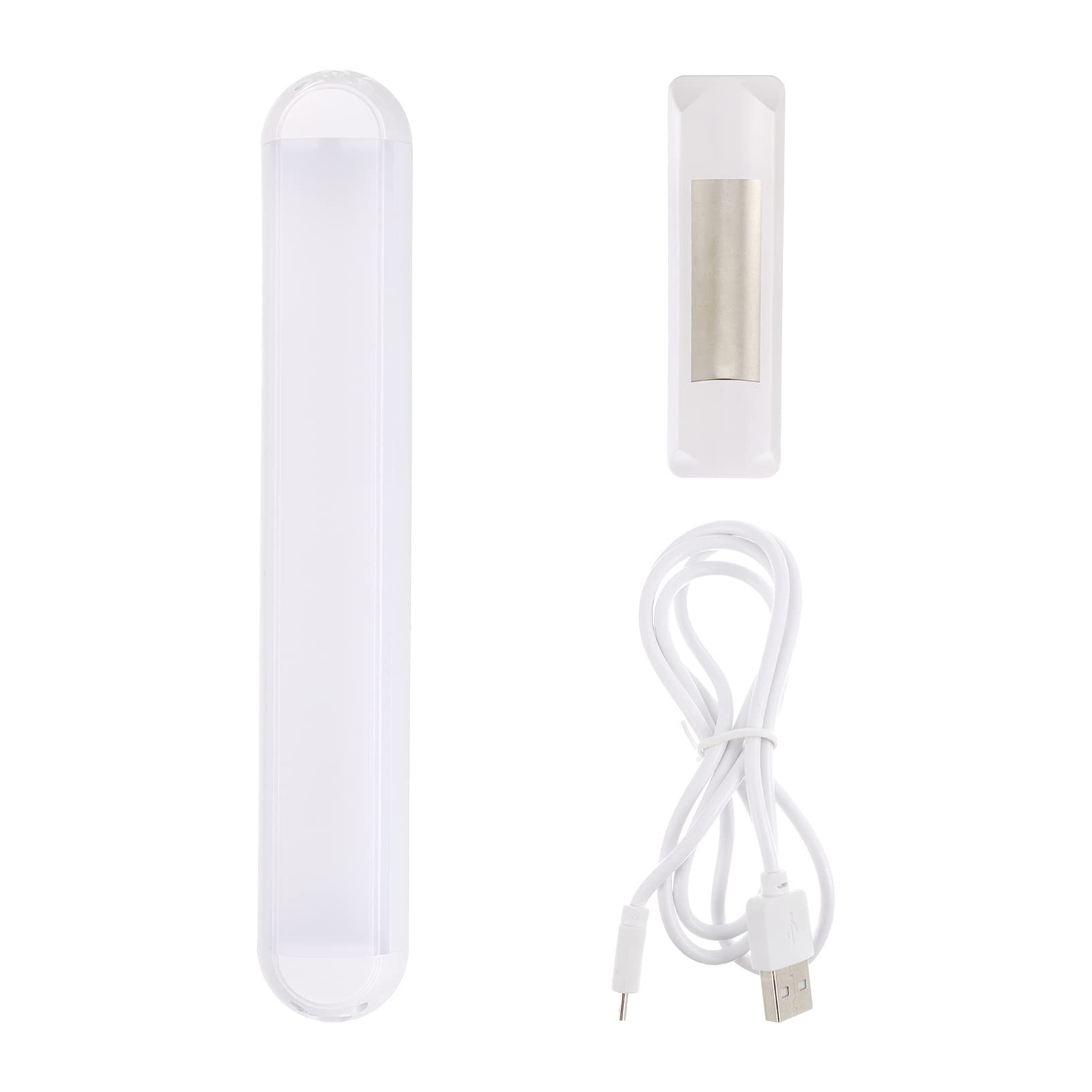 Lámpara de maquillaje LED portátil recargable por USB luces de espejo en plástico blanco para tocador 8