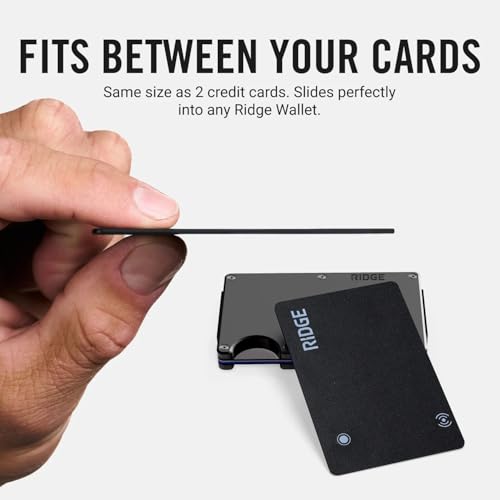 Image of Ridge Wallet Tracker Card Compatible with Apple Find My, Slim Tracking Card - Wallet Finder, Item Locator for Luggage Tags, Passports, Phone - MFi Certified, IPX67 Water Resistance