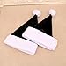 LKQBBSZ Santa Hats with White Cuffs Adult Christmas Hats Short Plush Christmas Costume Hats for Holidays Xmas Party Supplies (Black)