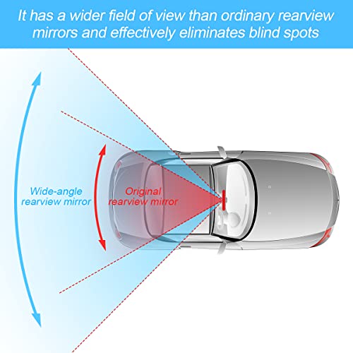 Car Rearview Mirror, 12 Inch Panoramic Wide Angle view 4
