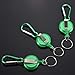 Sunicon 3PCS Fly Fishing Zinger Retractors, Fly Fishing Tool Nylon Cord Stopper Retractable Ring Reel Holder Key Chain for Fishing Climbing Hiking Outdoor Sports (Green)