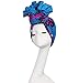 L'VOW Stretch Turbans Head-Wrap for Women African Printed Long Hair Scarf Headband (Floral H)
