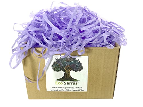 Image of Eco Sarras Confitti Shredded Paper Crinkle Grass Strips for Gift Tray Hamper Packaging, Box Filler, Basket Filler, Christmas Festival Decoration Paper (100 GM, Purple)