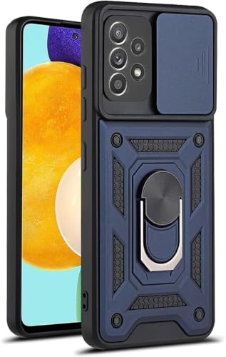 Samsung Galaxy A23 جراب وغطاء حمايه مقاوم للصدمات حمايه للكاميرا ومزود بدبله معدنيه متوافق مع سامسونج جالاكسي أ23 (Samsung Galaxy A23) (ازرق)