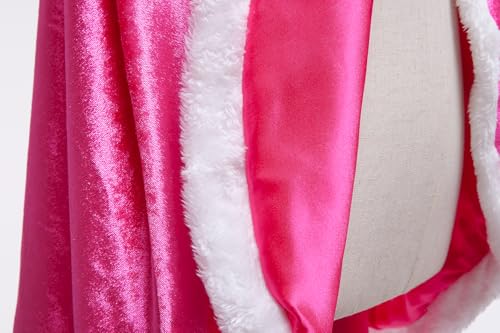 Proumhang Cape de Princesse Cape à Capuche Costume Halloween Déguisement Filles Rose 130 pour 5-6 ans – vue 7