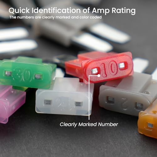 45Pcs Micro2 Car Fuse Kit, Automotive Fuses Assortment kit(2A/3A/5A/7.5A/10A/15A/20A/25A/30A), Blade Fuse for Car/RV/Truck/Boat/Marine - 4