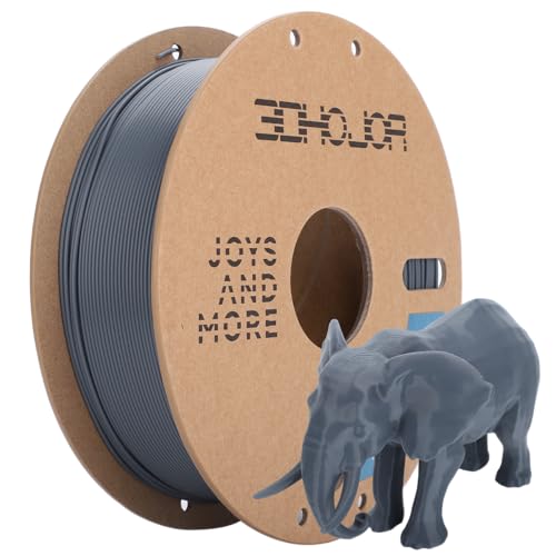 3DHoJor PLA Filament 1.75mm Grey,3D Printing Filament,1kg Cardboard Spool (2.2lbs), Fit Most FDM 3D Printer,Dimensional Accuracy +/- 0.03 mm,Odor Free, Clog Free, No Brittle Filaments