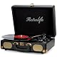 Retrolife Plattenspieler 33/45/78 U/min Bluetooth Koffer, Dunkel Schwarz