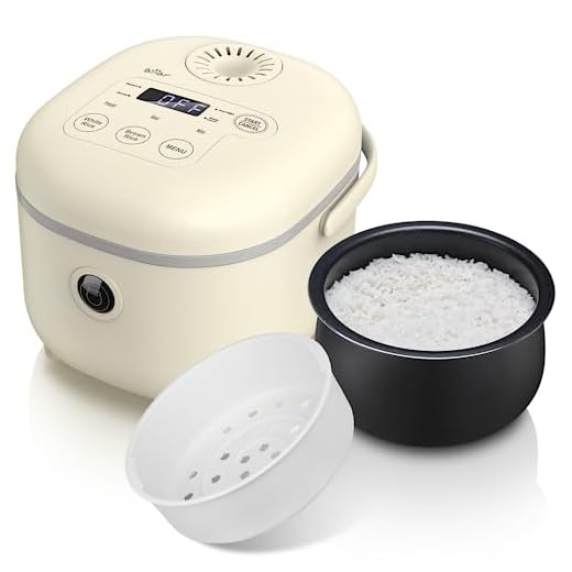 Bear Cuociriso 3,5 tazze (non cotte) con Vaporiera,Rice Cooker Mini Multifunzionale da 350W, 6 Funzioni di Cottura del Riso per 2-4 Persone