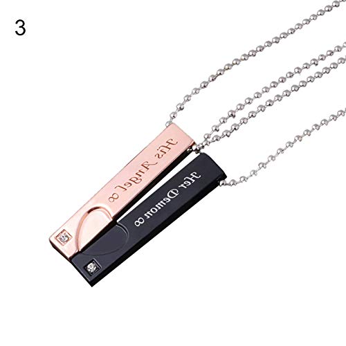 JENPECH Colar com Pingente de Strass, Corrente de Clavícula, 2 Peças Combinando com Pingente de Barr