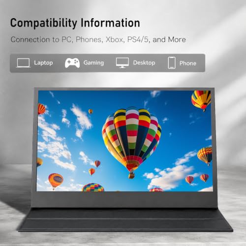 Image of 13.3 Inch 4K Portable Monitor, 3840x2160 UHD External Laptop Screen, 100% Adobe RGB, 400 Nits Brightness, USB-C HDMI Travel Monitor for PC, Mac, Phone, Switch, PS5, Xbox, with Smart Cover