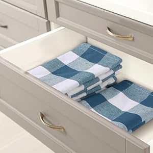 Teal Buffalo Check Plaid Kitchen Towels, 4 Pack, 100% Cotton, 16x26 Inches, Super Absorbent, Quick Dry, Soft, Dish Drying & Cleaning Towels with Hanging Loop, Teal Green and White Teal Buffalo Check Plaid Kitchen Towels 4 Pack 100 Cotton 16×26 Inches Super Absorbent Quick Dry Soft Dish Drying Cleaning Towels with Hanging Loop Teal Green and White