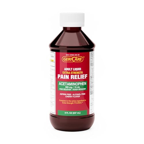 GeriCare Extra Strength Acetaminophen 500 mg Adult Liquid Pain Relief, Fever Reducer, 8 FL OZ (Pack of 1)