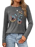 Material: This Long Sleeve Tops Women is crafted from premium quality that ensures exceptional softness and all-day comfort; The lightweight breathable fabric provides ideal coverage while maintaining comfortable wearability Unique design: the floral...