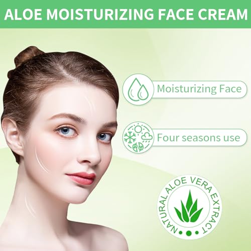 Lustwieta Aloe Vera Cream Face Cream and Body,Hydrating Refreshing Moisturizing Cream for Women Men,Sunburn Organic Hydrating Face Moisturiser for All Skin,Anti Aging & Wrinkle (White) Lustwieta Aloe Vera Cream Face Cream and Body,Hydrating Refreshing Moisturizing Cream for Women Men,Sunburn Organic Hydrating Face Moisturiser for All Skin,Anti Aging & Wrinkle (White)