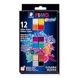 STAEDTLER FIMO 8043 C12-1 - Pasta da modellare professionale, indurente in forno, colori assortiti, confezione da 12 blocchi da 25 g