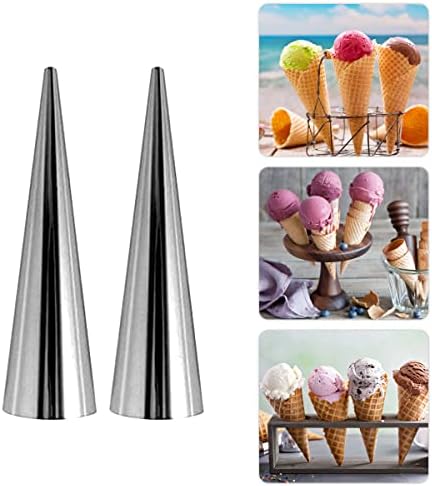 XZMCAT 16PCS Cream Horn Mold Stainless Steel Non-Stick Cone Shaped Baking Mold Large Size Screw Croissant Mould with 1PS Cleaning Brush for Cleaning Corner (XZM-1)