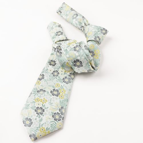 Image of Alizeal Mens 3.15'' Natural Flower Pattern Tie with Floral Pocket Square Set