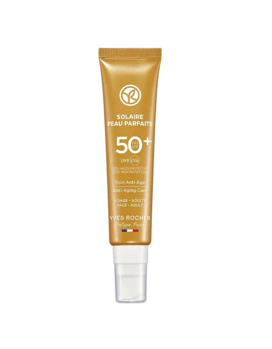 Yves Rocher Solaire Daily Eye Defense 50 Anti-Aging Face Sun Care Lotion Sea Holly Extract Hydrating Smoothing Lightweight Cream 40 ml/1.35 flOz