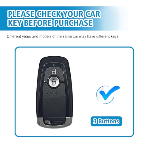Rislobx 3 Buttons TPU Key Fob Cover for Ford, Key Fob Case for 2018 2019 2020 2021 2022 2023 2024 Ford Explorer F-150 Fusion Mustang Escape Edge Bronco Ranger Expedition (Black) by Rislobx - Image 2