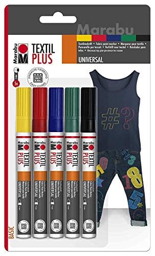 Feutres textile Marabu Textil Painter Plus pour réparer et décorer les vêtements foncés