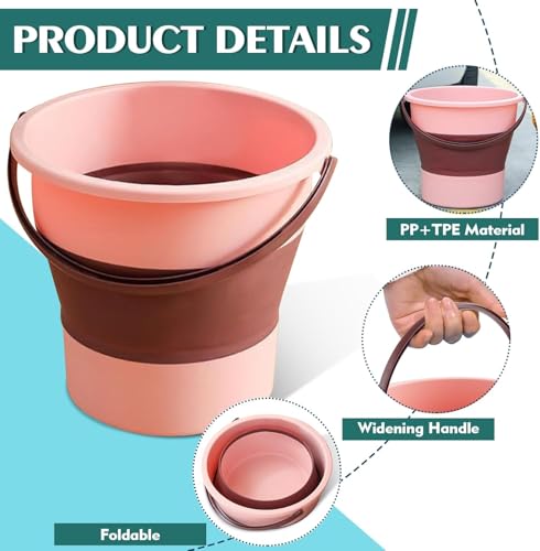 Image of 10 L Silicone Bucket Foldable Collapsible Water Bucket for Bathroom Cleaning Car Washing Camping, Beach Trips, Fishing, Outdoor Travel, Household Use | Portable Lightweight Multicolored