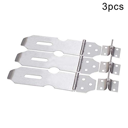 Image of Stainless Steel Padlock Hasp 5.39 inch Length Hasp Staple Padlock Latch with Screws for Furniture Window Cabinet Drawer Closet Silver Tone 3pcs