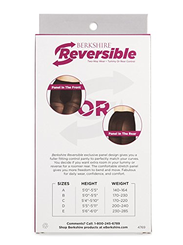Berkshire Women's Reversible Opaque Two Way Control Top Tights, Black, B #TOP1